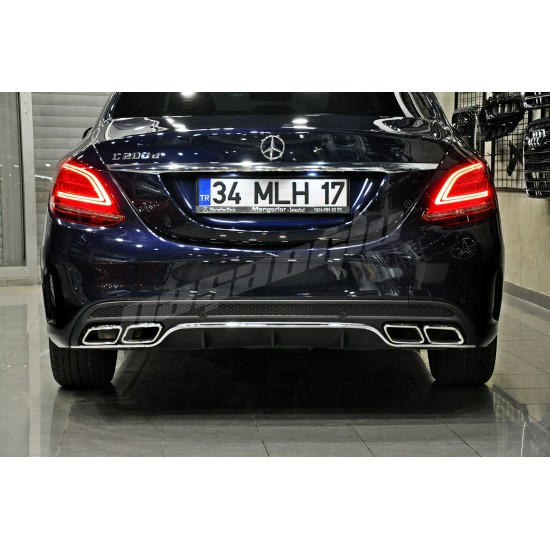 Mercedes Benz - W205 C Serisi C63 AMG Arka Tampon - Difüzör Egzoz Uçları