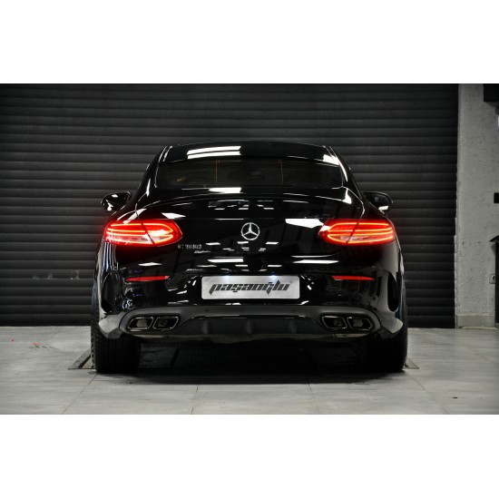 Mercedes Benz - W205 C Coupe Cabrio uyumlu C63 AMG Difüzör Egzoz Ucu