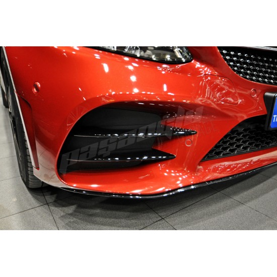 Mercedes Benz - W205 C Serisi 4 Parça Ön Tampon SİYAH Sis Çerçeve Kaşları 2019 - 2021