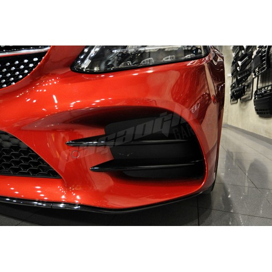 Mercedes Benz - W205 C Serisi 4 Parça Ön Tampon SİYAH Sis Çerçeve Kaşları 2019 - 2021