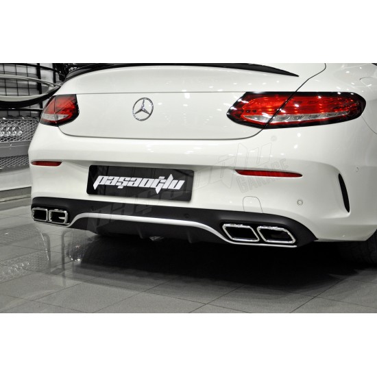 Mercedes Benz - W205 C Coupe Cabrio uyumlu C63 AMG Difüzör Egzoz Ucu