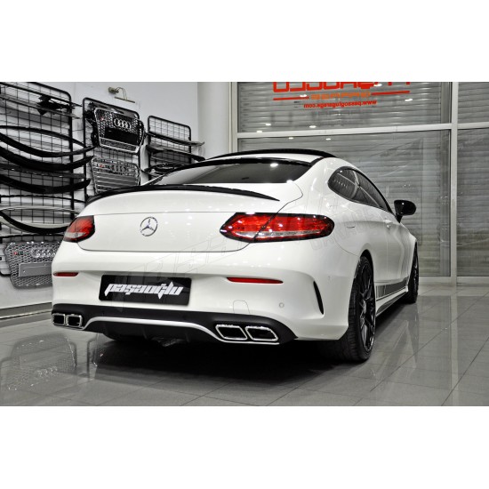 Mercedes Benz - W205 C Coupe Cabrio uyumlu C63 AMG Difüzör Egzoz Ucu