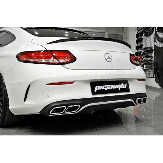 Mercedes Benz - W205 C Coupe Cabrio uyumlu C63 AMG Difüzör Egzoz Ucu