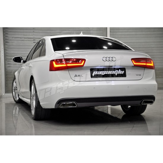Audi - A6 C7 S line S6 Difüzör - Egzoz Ucu 2012-2014