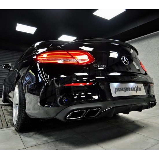 W205 Coupe Uyumlu Difüzör Egzoz Ucu + Bagaj Spoiler + Cam Spoiler