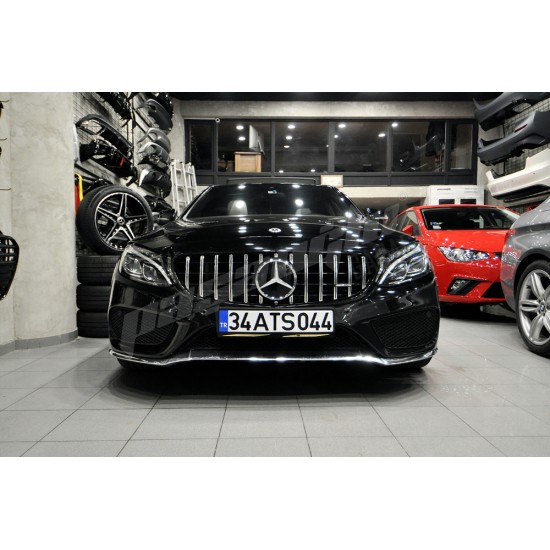 Mercedes Benz W205 C Serisi Krom Ön Tampon Sis Kaplama Kaşları 2015-2018