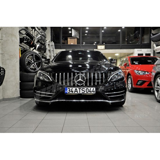Mercedes Benz W205 C Serisi Krom Ön Tampon Sis Kaplama Kaşları 2015-2018