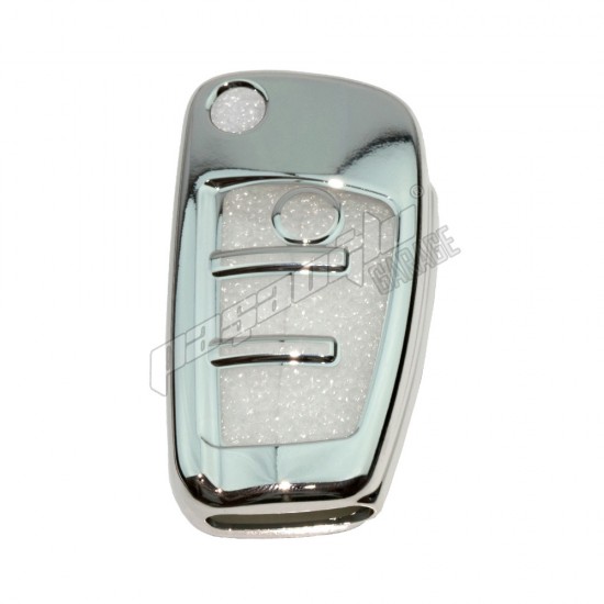 AUDİ A3 Silikon Anahtar Kılıfı Yeni Tip Parlak Krom