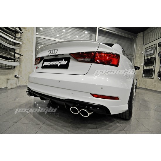 Audi - A3 8V Sedan S Line Tampon Uyumlu S3 Difüzör 2016-2020