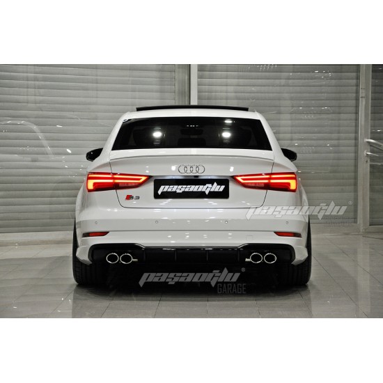 Audi - A3 8V Sedan S Line Tampon Uyumlu S3 Difüzör 2016-2020