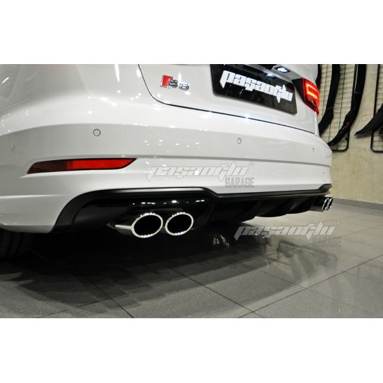 Audi - A3 8V Sedan S Line Tampon Uyumlu S3 Difüzör 2016-2020