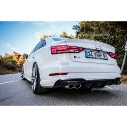 Audi - A3 8V Sedan S Line Tampon Uyumlu S3 Difüzör 2016-2020