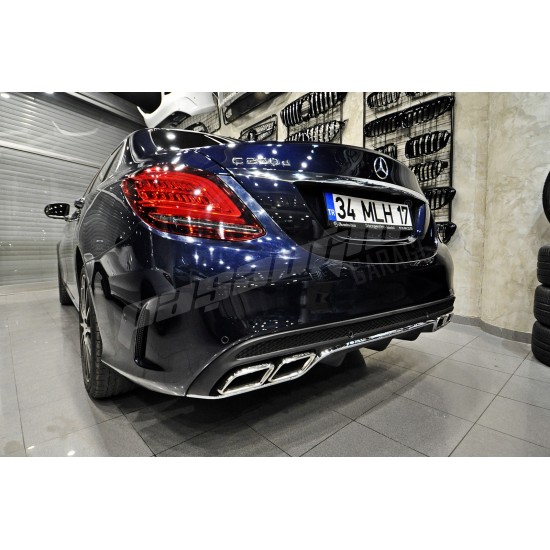 Mercedes Benz - W205 C Serisi C63 AMG Arka Tampon - Difüzör Egzoz Uçları
