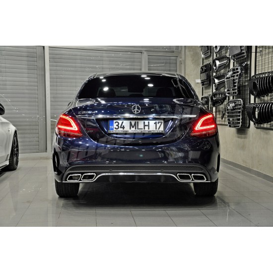 Mercedes Benz - W205 C Serisi C63 AMG Arka Tampon - Difüzör Egzoz Uçları