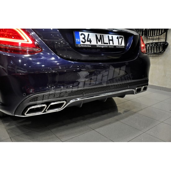 Mercedes Benz - W205 C Serisi C63 AMG Arka Tampon - Difüzör Egzoz Uçları